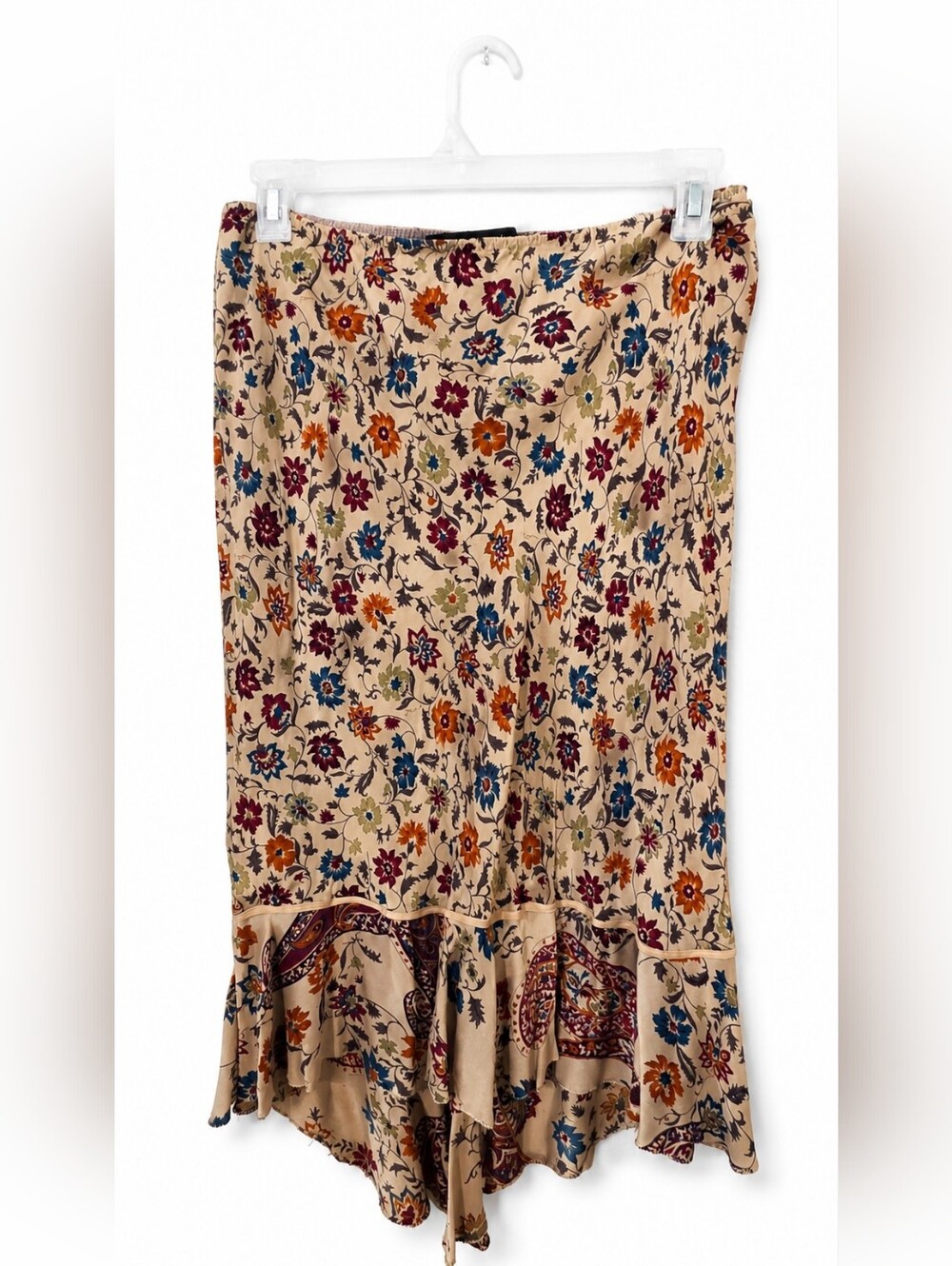 Josephine Chaus Beige Maxi Skirt with Multicolor Floral Print